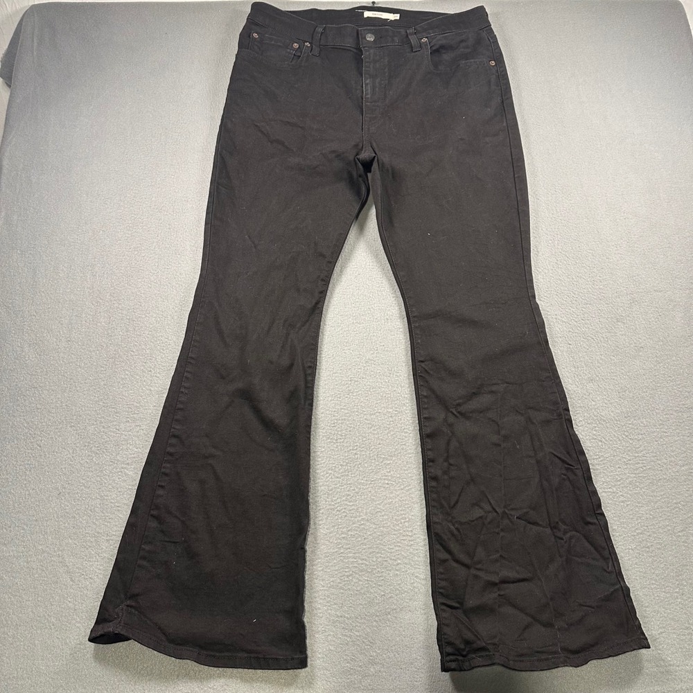 Levis 726 Flare Jeans Womens 34 Black High Rise Stretch WaterLess A3410-0007